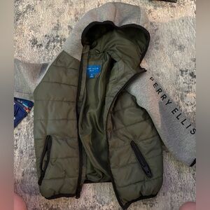 Perry Ellis Men's Olive and Heather Gray Puffer Jacket